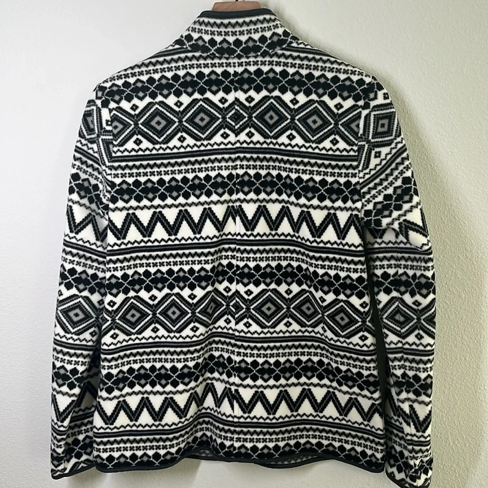 Talbots Geo Fair Isle Polar Fleece Jacket | Size Small | Excellent Condition